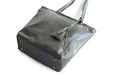 EMMA LEATHER HANDBAG IN OLIVE-GREY - PURE Accessories