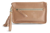 JANE LEATHER CLUTCH IN NUDE - PURE Accessories