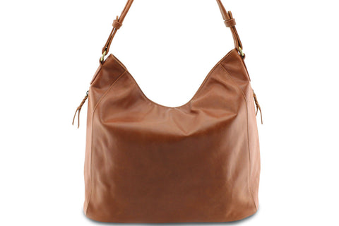 LOLA HOBO LEATHER HANDBAG IN MOCCA - PURE Accessories