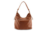 LOLA HOBO LEATHER HANDBAG IN MOCCA - PURE Accessories