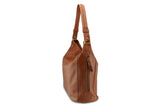 LOLA HOBO LEATHER HANDBAG IN MOCCA - PURE Accessories