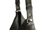 LOLA HOBO LEATHER HANDBAG IN OLIVE-GREY - PURE Accessories