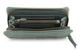 LEATHER PURSE IN AQUA - PURE Accessories