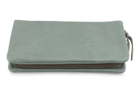 LEATHER PURSE IN AQUA - PURE Accessories