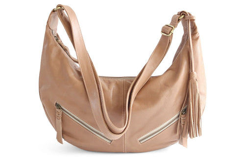 VANESSA LEATHER HANDBAG IN NUDE - PURE Accessories
