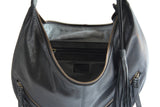 VANESSA LEATHER HANDBAG IN BLACK - PURE Accessories