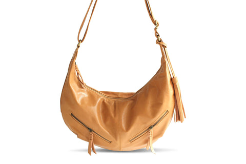 VANESSA LEATHER HANDBAG IN TAN - PURE Accessories