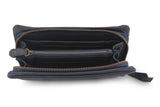 LEATHER PURSE IN NAVY - PURE Accessories