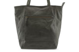 EMMA LEATHER HANDBAG IN OLIVE-GREY - PURE Accessories