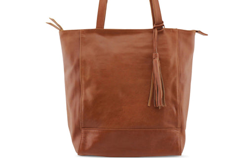 EMMA LEATHER HANDBAG IN MOCCA - PURE Accessories