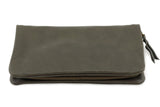 LEATHER PURSE IN OLIVE GREY - PURE Accessories