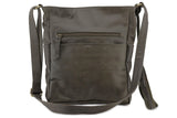 JADE LEATHER HANDBAG IN OLIVE GREY - PURE Accessories