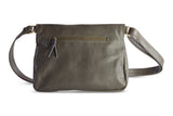 LOUISE LEATHER HANDBAG IN OLIVE GREY - PURE Accessories