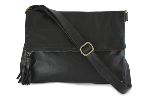 LOUISE LEATHER HANDBAG IN BLACK - PURE Accessories