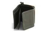 SMALL LEATHER PURSE IN OLIVE GREY - PURE Accessories